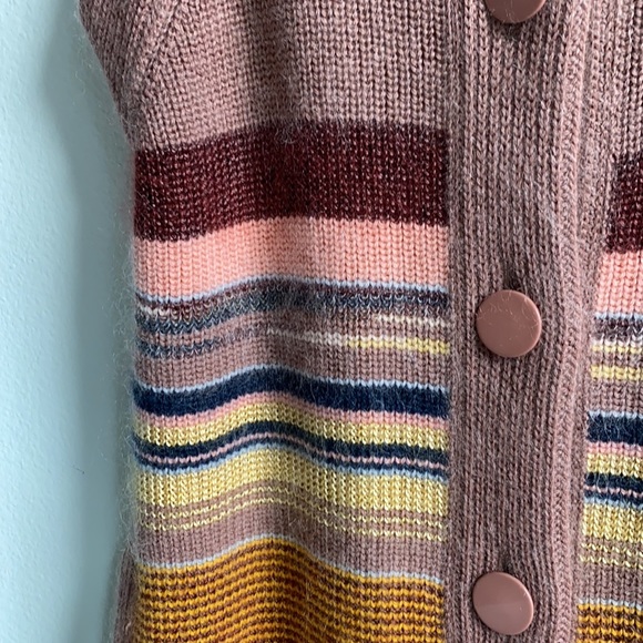 Missoni Sleeveless Striped Dusty Pink Wool Cardigan - Picture 6 of 14